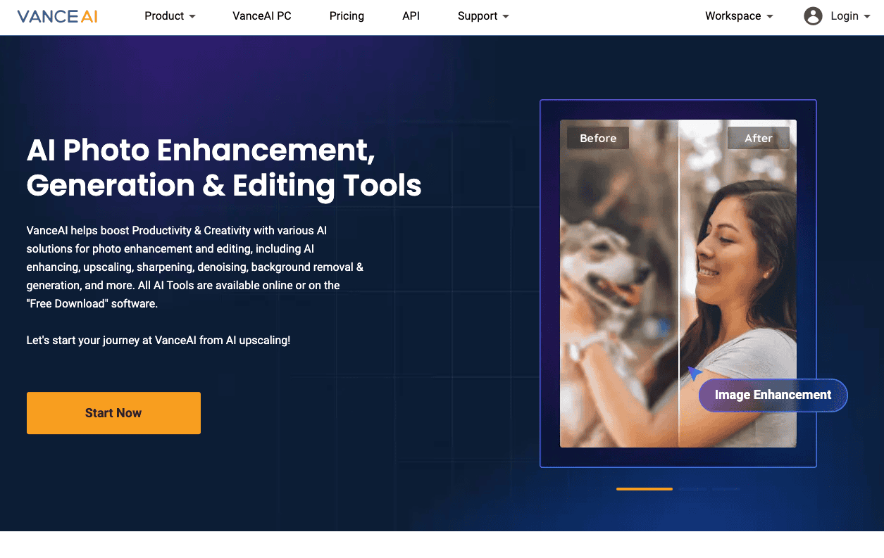 VanceAI Image Enhancerのスクリーンショット