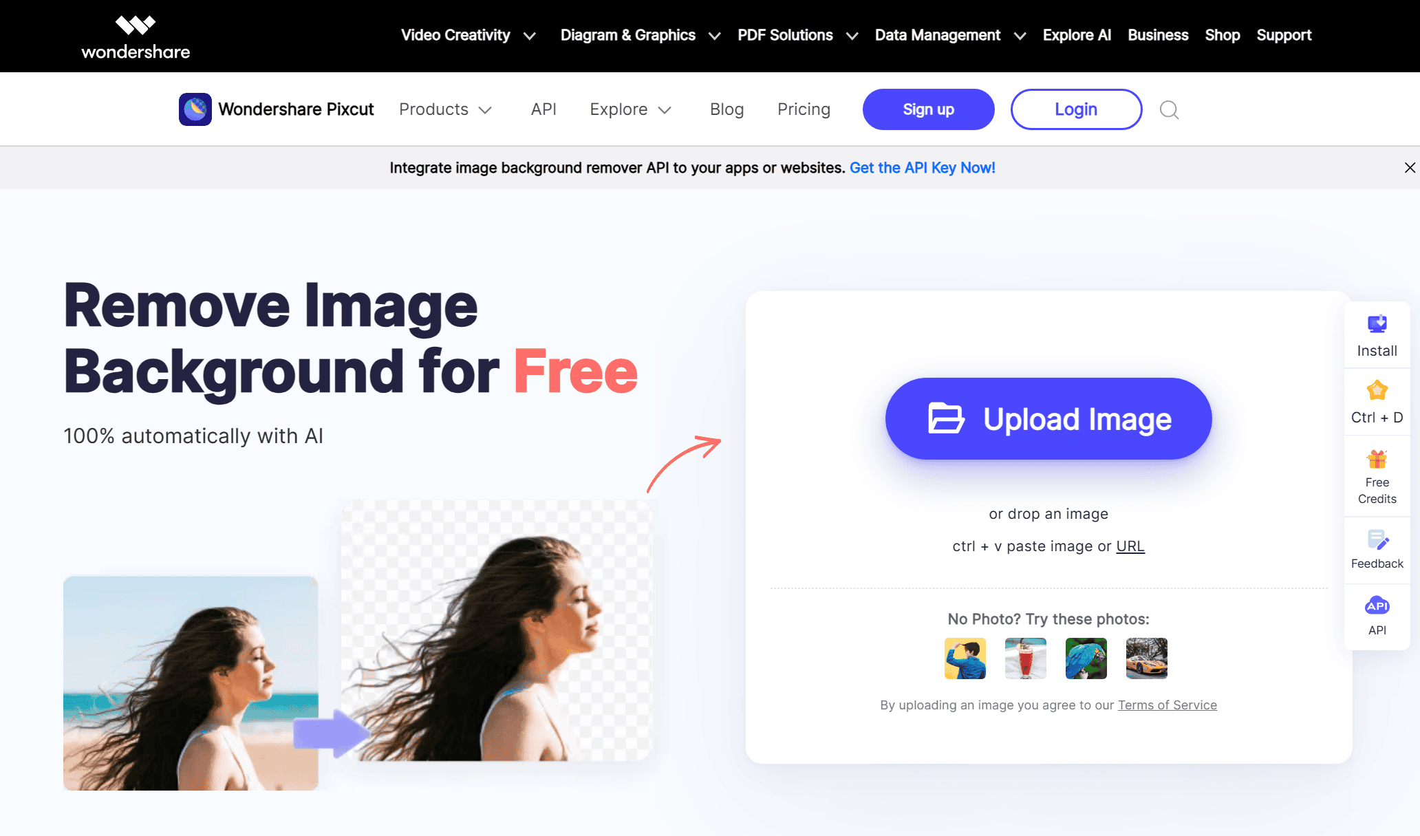 Wondershare Pixcutのスクリーンショット