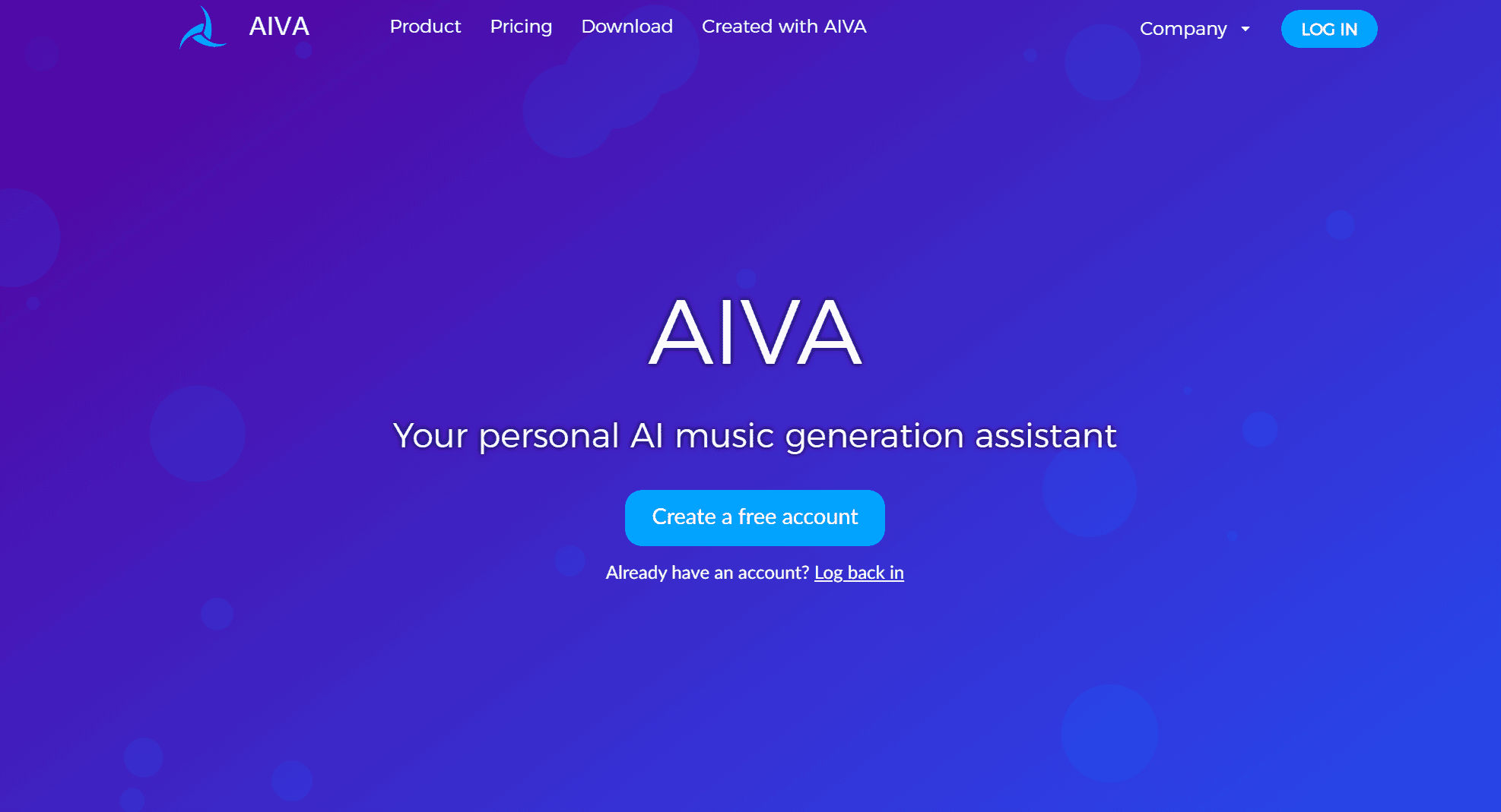 Aivaのスクリーンショット